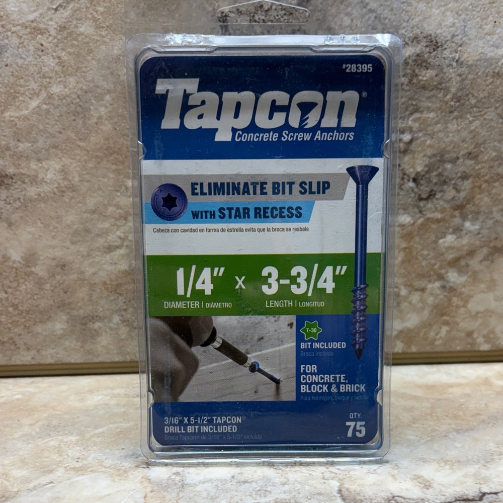 Tapcon
1/4 in. x 3-3/4 in. Star Flat-Head Concrete Anchors (75-Piece) - Picture 2 of 9